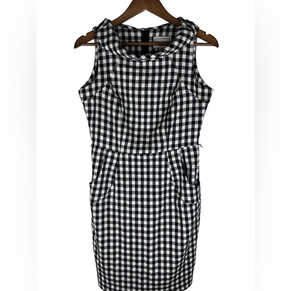 Karin Stevens VINTAGE Black & White Checkered Dress Sleeveless Size 8P
